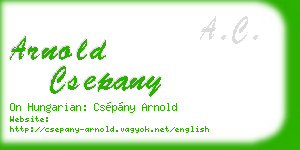 arnold csepany business card